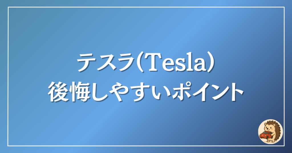 テスラ　後悔しやすいポイント