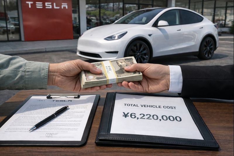 テスラ　現金