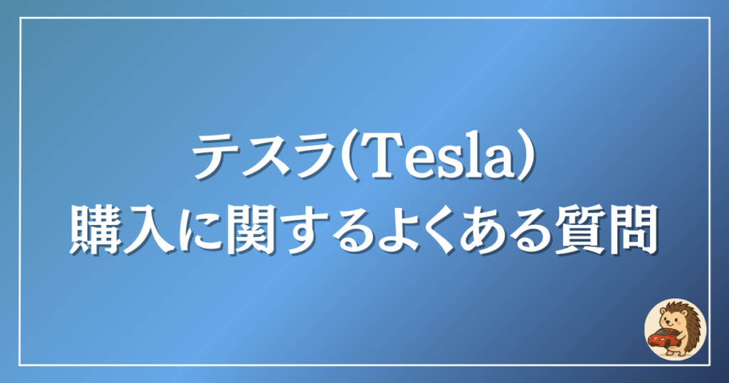 テスラ　購入に関する質問