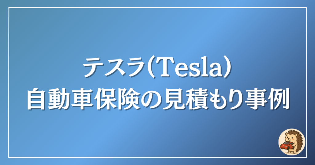 テスラ　自動車保険の見積もり事例