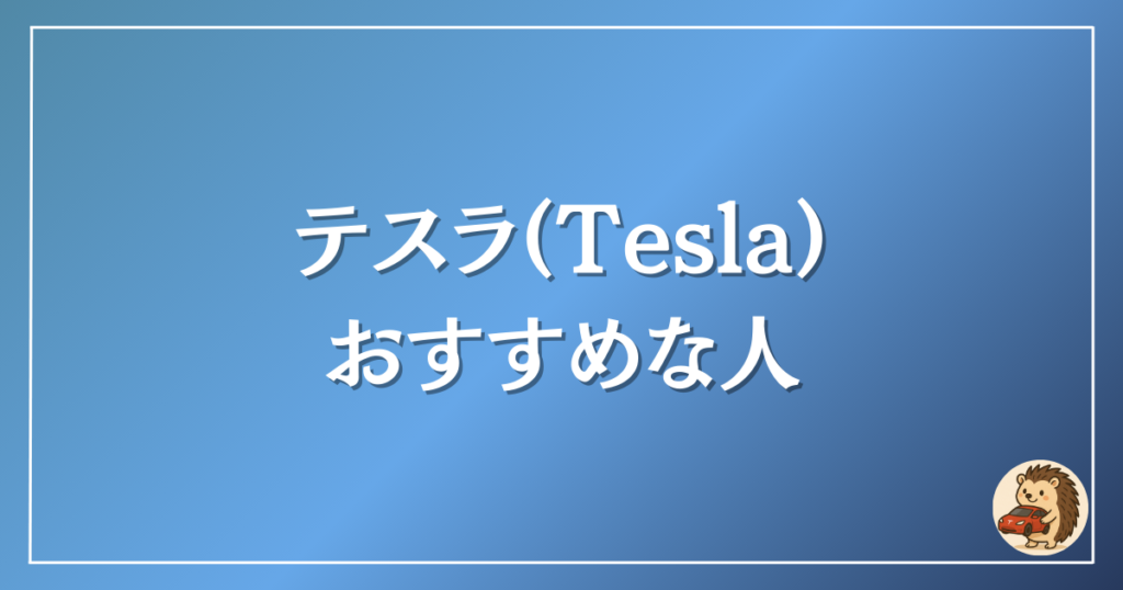 テスラ おすすめできる人