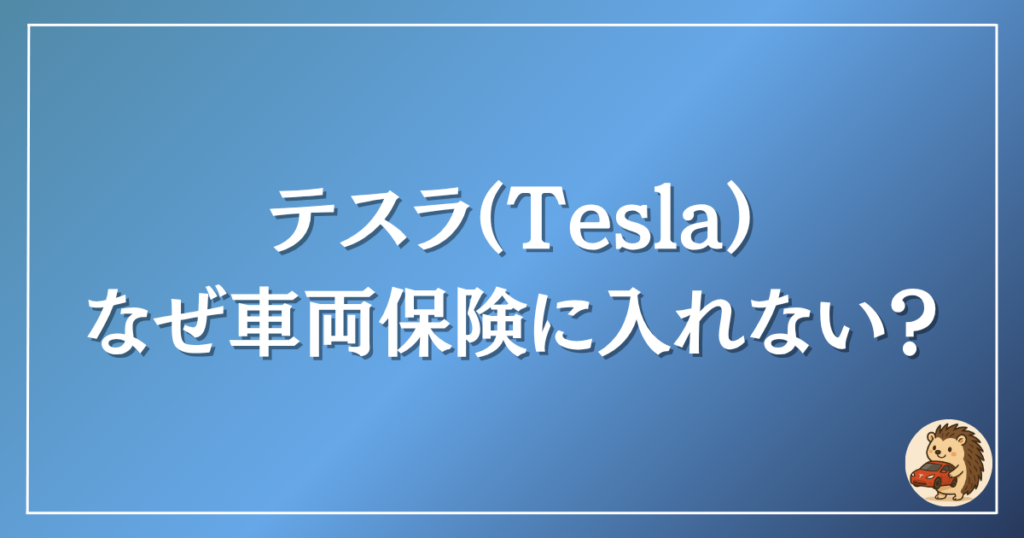 テスラ　なぜ車両保険に入れない？