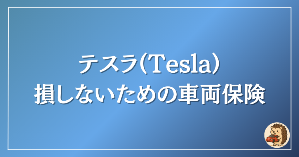 テスラ　損しないための車両保険