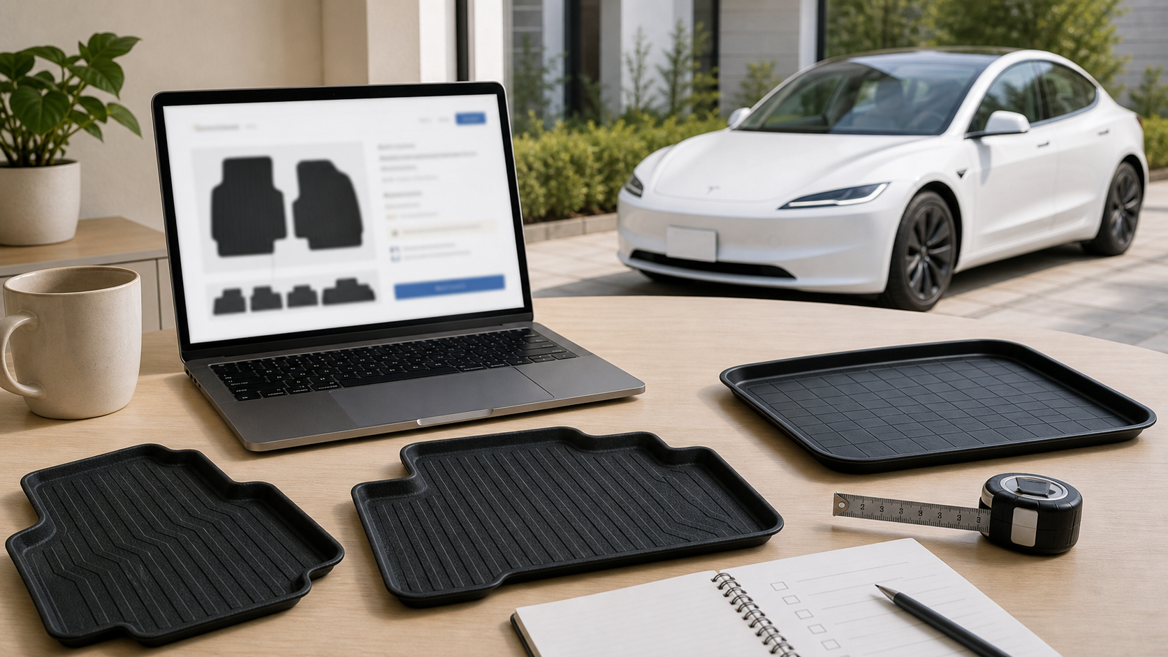 新型Model 3 Highland用フロアマットをAmazonで購入前に確認するイメージ