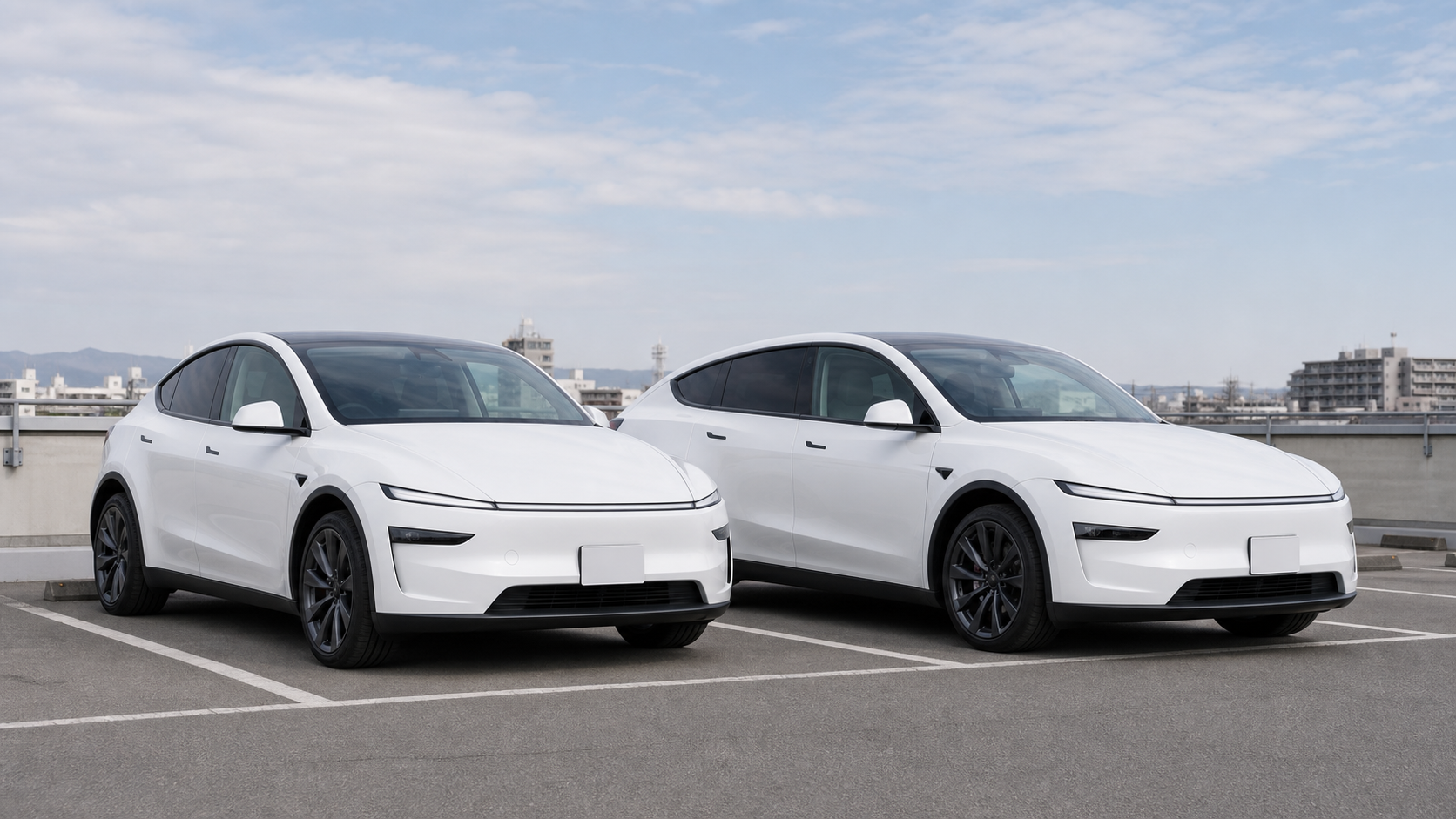 通常のModel YとModel Y Lのサイズ差を比較するイメージ