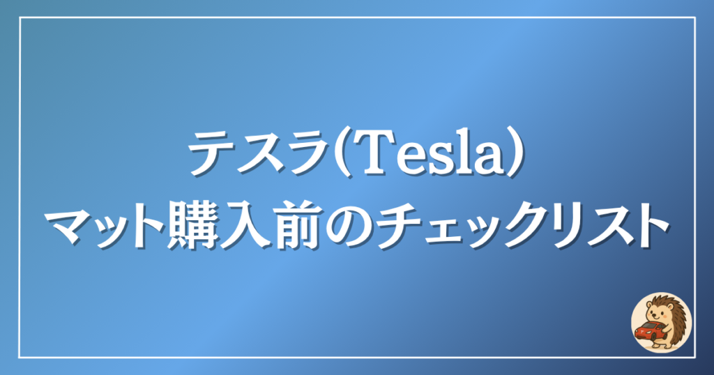 テスラ　マット購入前のチェックリスト