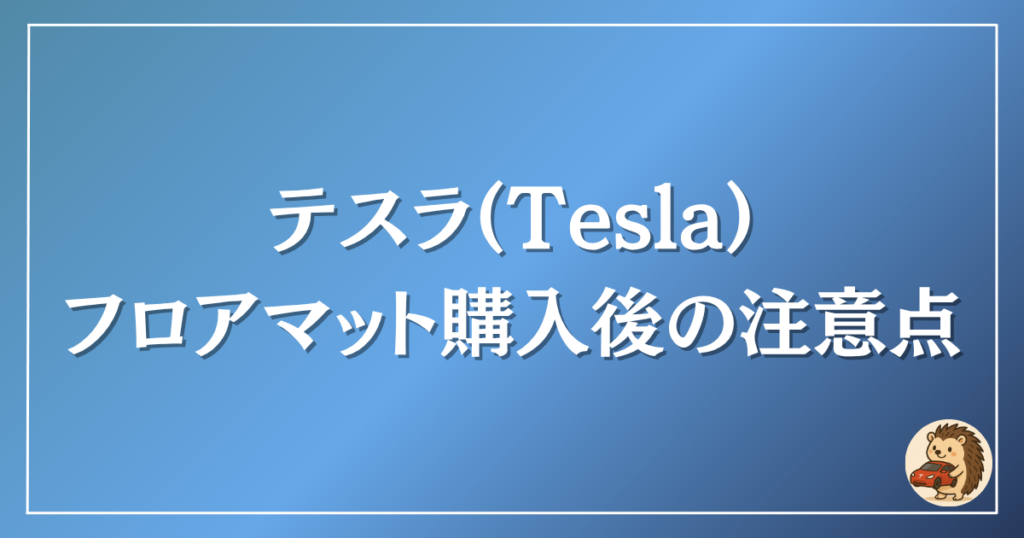テスラ フロアマット購入後の注意点