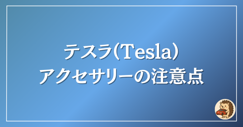 テスラ アクセサリーの注意点