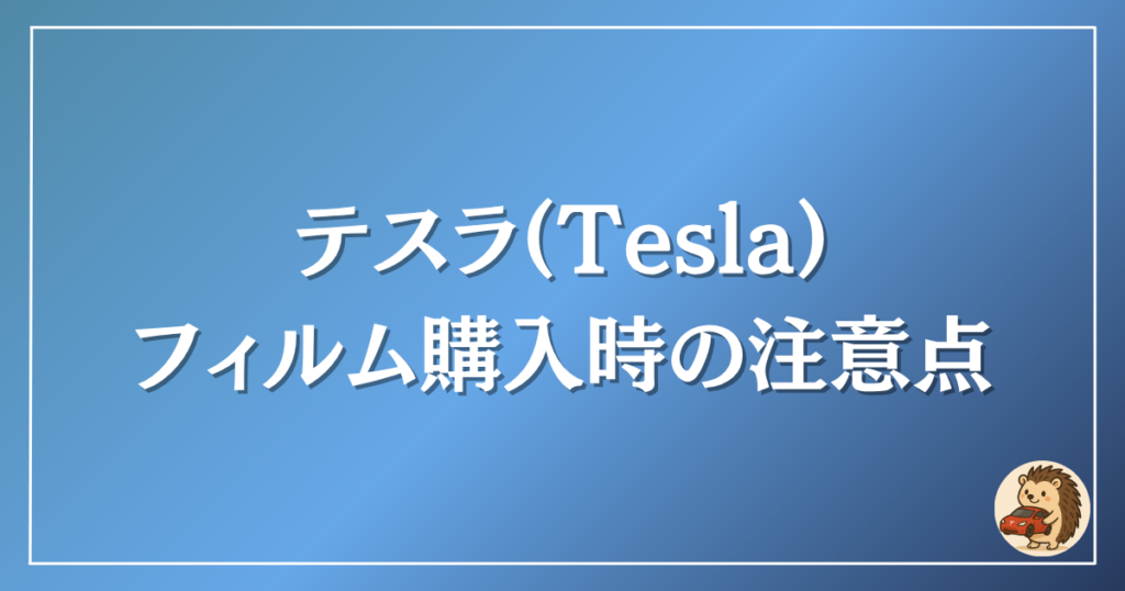 テスラ フィルム購入時の注意点