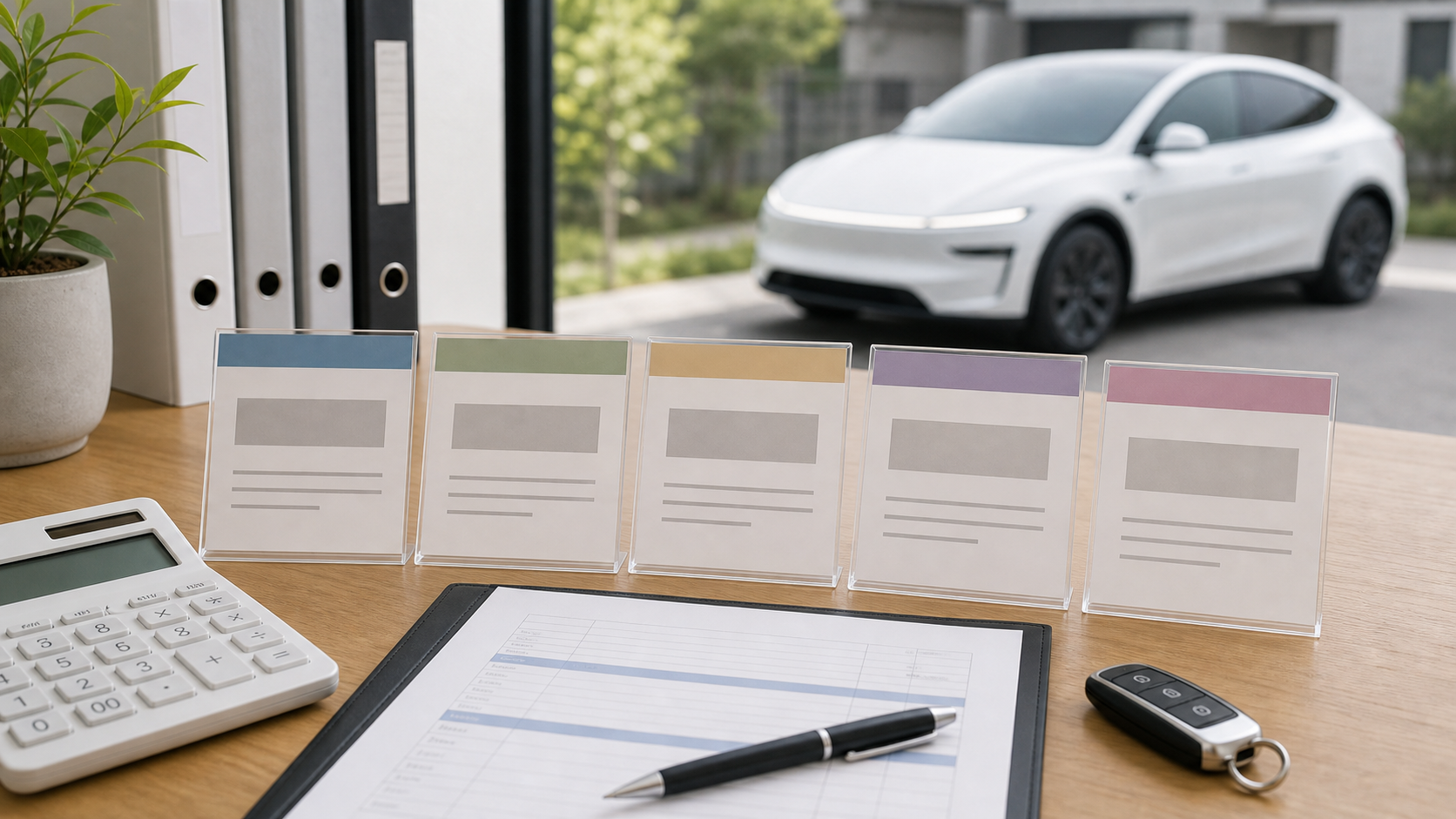 車一括査定で複数社の買取価格を比較するイメージ