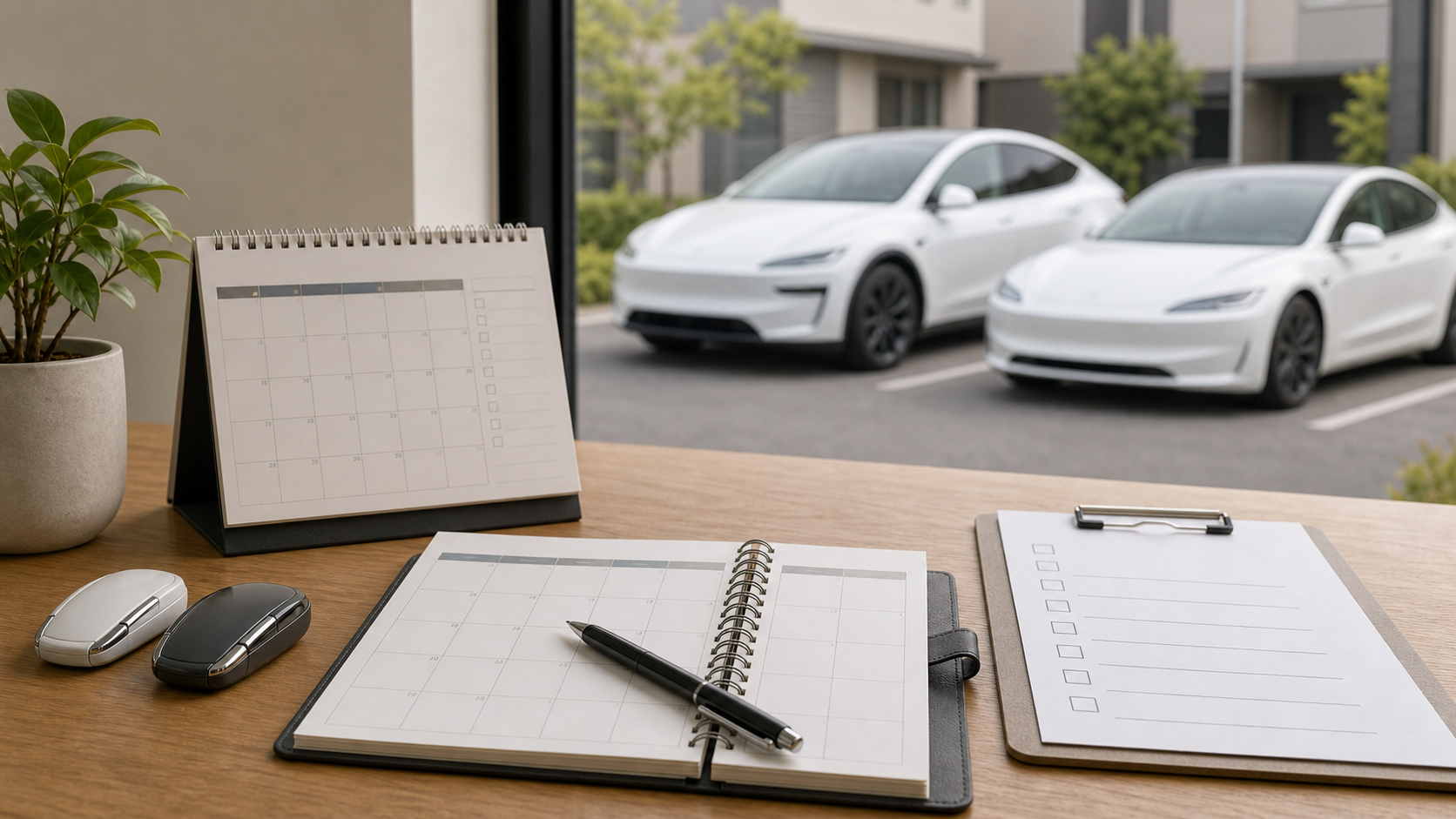 テスラ納車日と今の車の売却タイミングを調整するイメージ