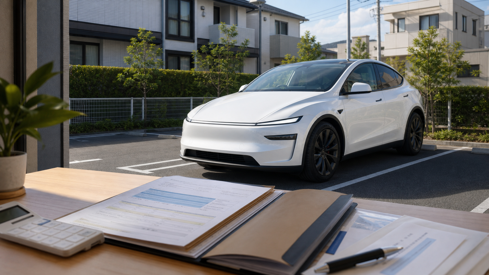 テスラの車両保険と修理費を確認するイメージ