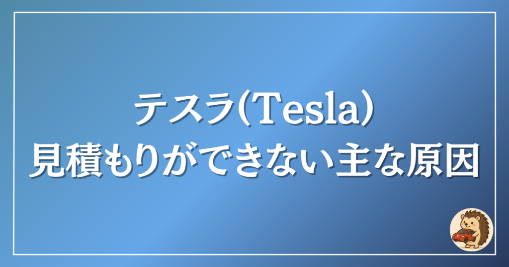 テスラ　見積もりができない主な原因