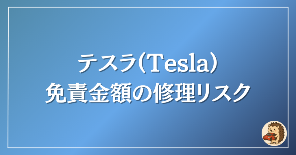 テスラ　免責金額の修理リスク