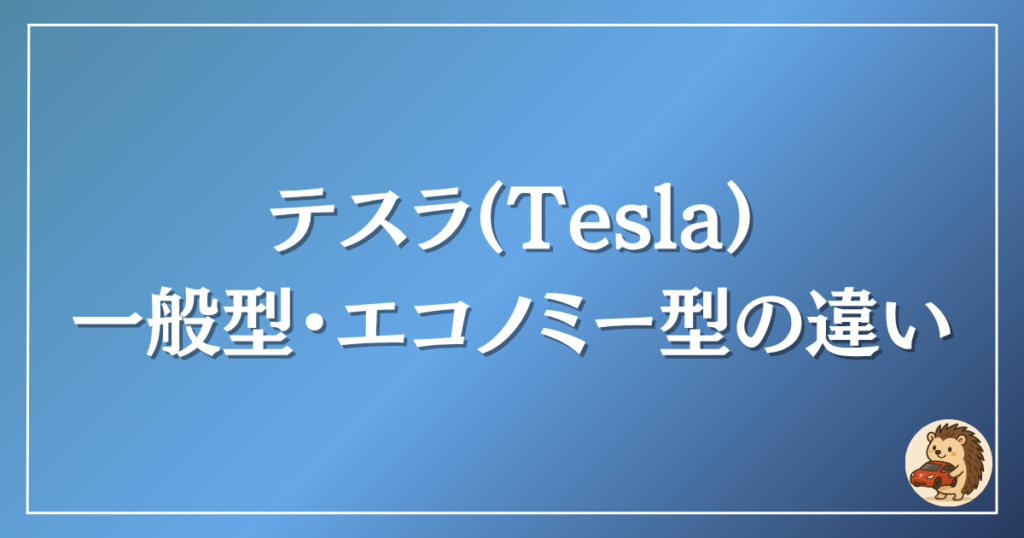 テスラ　一般型・エコノミー型の違い