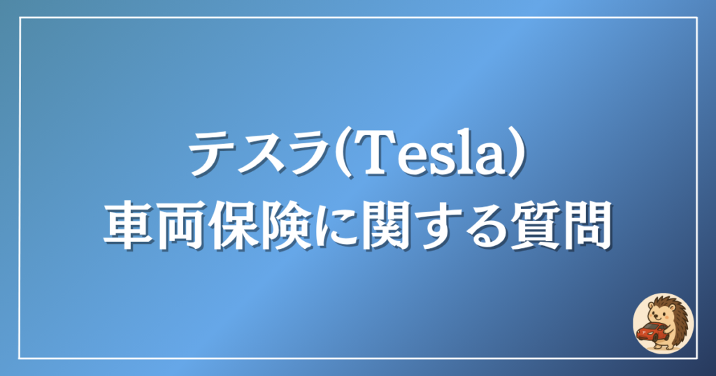 テスラ　車両保険に関する質問