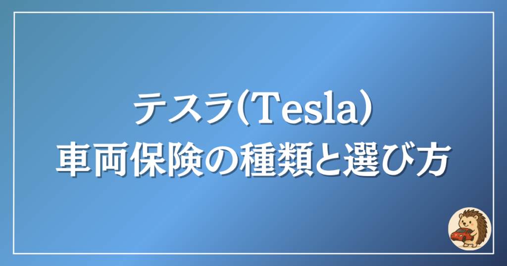 テスラ　車両保険の種類と選び方