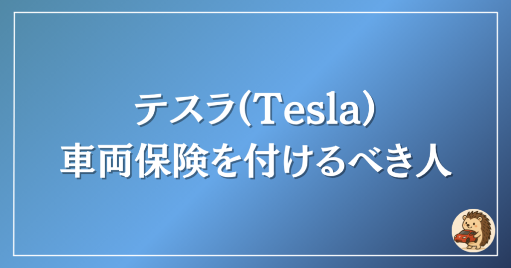 テスラ　車両保険を付けるべき人