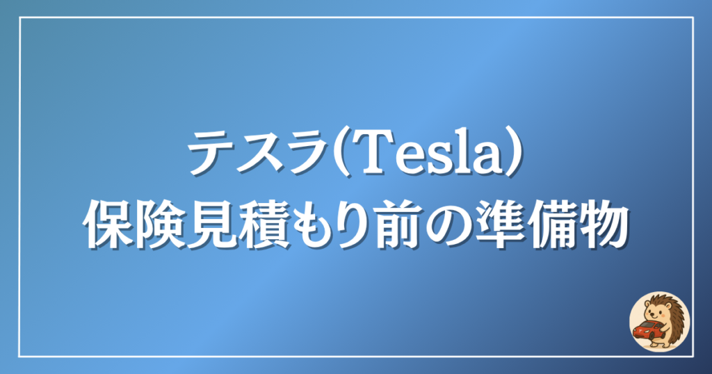 テスラ　保険見積もり前の準備物