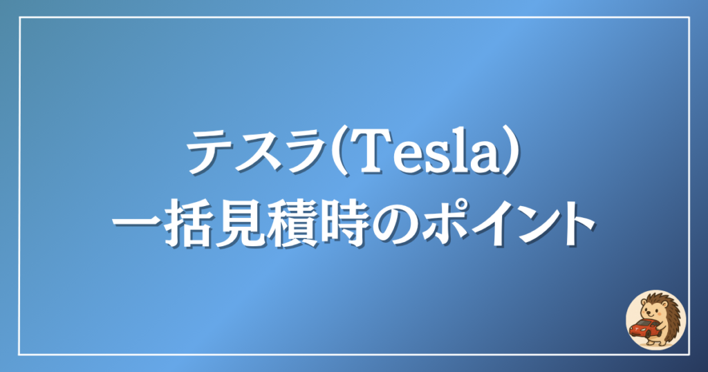 テスラ　一括見積時のポイント