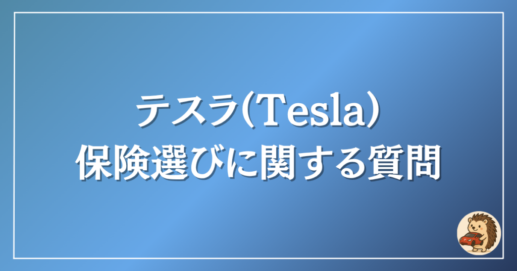 テスラ　保険選びに関する質問