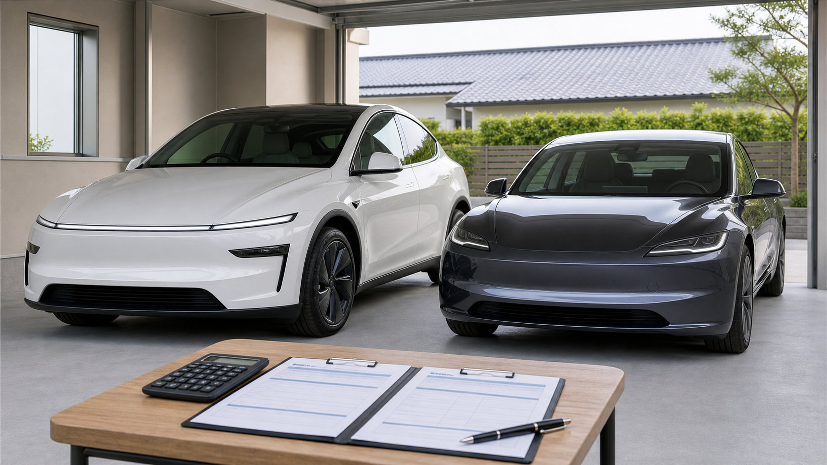 Model 3とModel Yの保険料条件を比較するイメージ