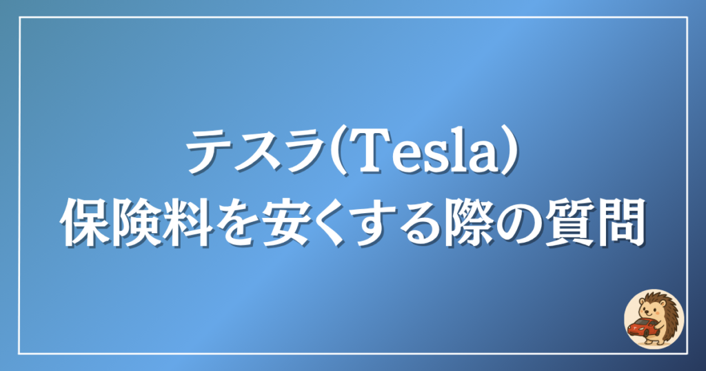 テスラ　保険料を安くする際の質問