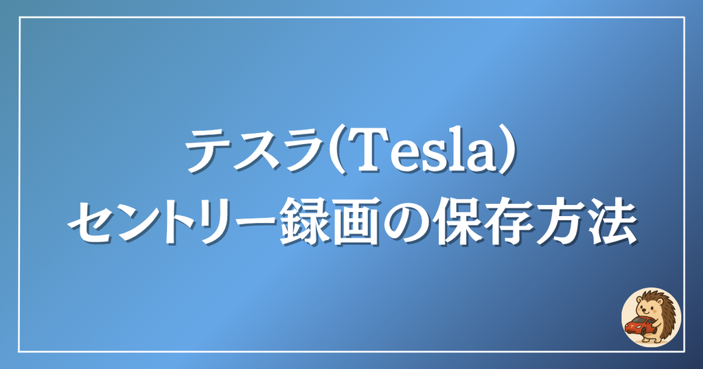 テスラ　セントリー録画の保存方法