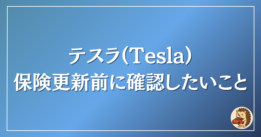 テスラ　保険更新前に確認したいこと