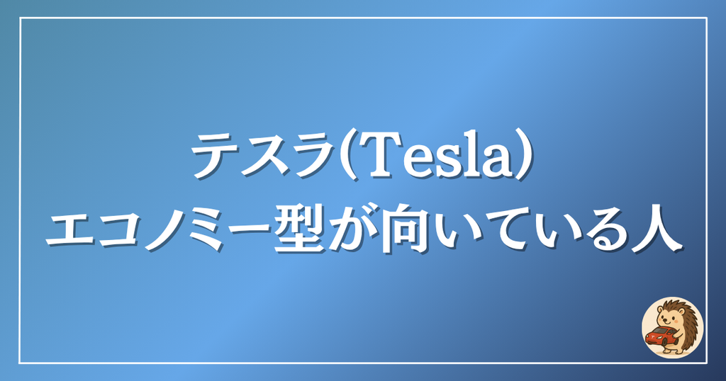 テスラ　エコノミー型が向いている人